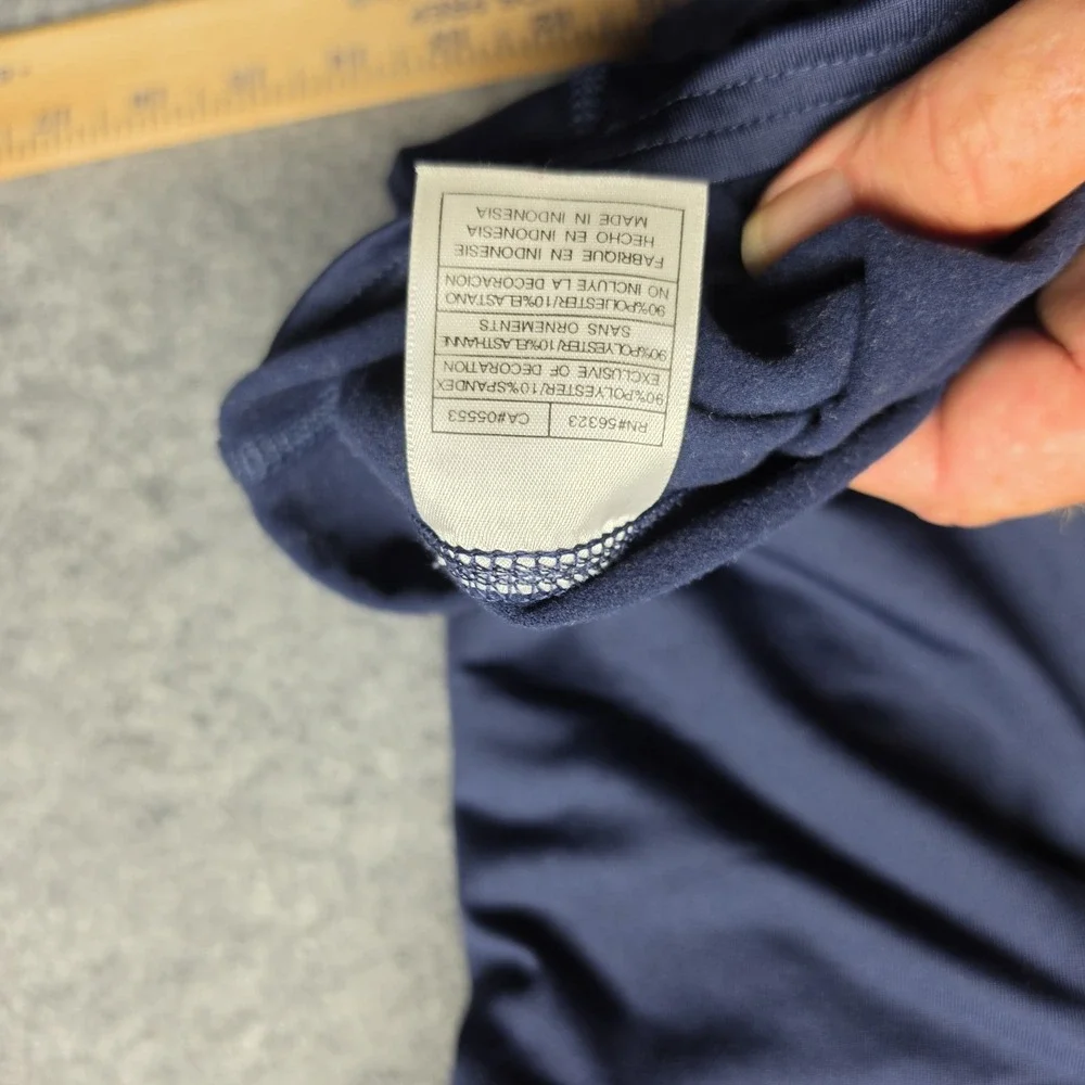 Nike Pro Therma-FIT Blue Mock Neck Long Sleeve Shirt Size S Logo
